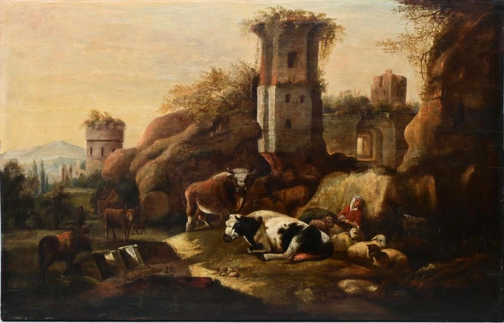 Paesaggio con pastorella